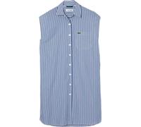Lacoste - Robe Chemise Femme Sans Manches GT4923 (32 FR) (Bleu/Blanc)