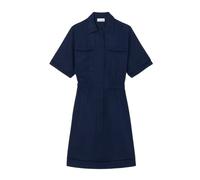 Lacoste - Robe chemise fluide en mélange de lin - Femme - Robes - Bleu - Taille: 40 FR