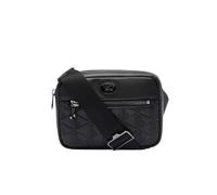 Lacoste Sac à bandoulière en relief avec monogramme pour homme, noir, One Size, Sac à bandoulière en relief avec monogramme