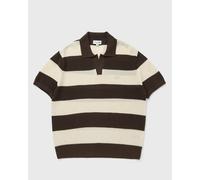 Lacoste Short Sleeved Striped Polo Collar Sweater men Polos brown|white taille: L