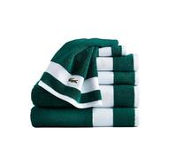 Lacoste Sport Stripe 6-Piece Luxury Cotton Towel Set - Made with 100% Soft Supima Cotton, Absorbent & Quick Drying, Includes 2 Bath Towels, 2 Handtuwels, 2 Washcloths, Croc Green