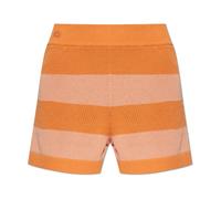 Lacoste - Striped Mesh Knit Shorts - Femme - Shorts - Orange - Taille: 40 FR