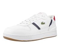 Chaussures Lacoste T-Clip Set Cuir blanc bleu marine rouge - 45