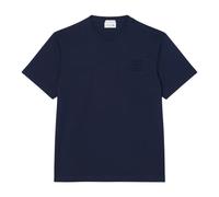 Lacoste - T-Shirt Classique Coupe Standard Gaufré - Homme - Tops - Bleu - Taille: L