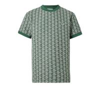 Lacoste - T-shirt Coupe Slim Monogramme Jacquard Lacoste - Homme - Tops - Vert - Taille: M