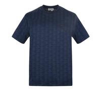 Lacoste - T-shirt en jacquard monogramme - Homme - Tops - Bleu - Taille: M