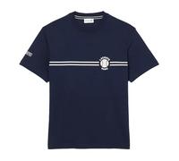 Lacoste T-shirt en jersey de coton brodé imprimé bleu nuit, bleu nuit, M