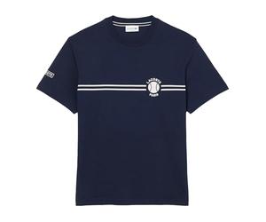 Lacoste T-shirt en jersey de coton brodé imprimé bleu nuit, bleu nuit, M