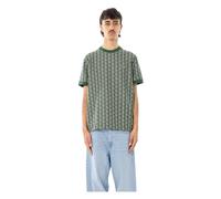 Lacoste - T-shirt Monogram Jacquard - Homme - Tops - Vert - Taille: L