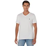 T-shirt Lacoste Regular Fit manche courte col en V blanc - M
