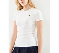 Lacoste T-shirt slim en coton côtelé Couleur Blanc