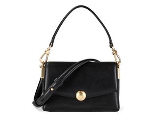 Lacoste Tennis Bliss Mini sac à main Cuir véritable 18.5 cm noir