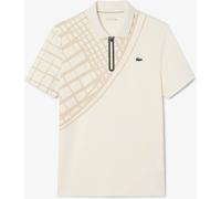 Polo Lacoste Ultra Dry Imprimé Slim manches courtes blanc beige - XL