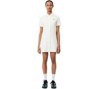 Lacoste Women's Breathable Ribbed Collar A-Line Polo Dress Farine 8 (36) Female