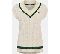 Lacoste Women's Cable Knit Crew Neck Jumper Farine/Vert 14 (42) Female