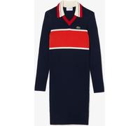 Lacoste Women's Contrasting Striped Polo Dress Bleu/lever de soleil 6 (34) Female