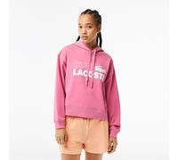 Lacoste Women's Logo Over-The-Head Hoodie Reseda Rose 10 (38) Female