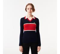 Lacoste Women's Long-Sleeve Contrast T-Shirt Bleu/lever de soleil 6 (34) Female