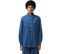 Lacoste Women's Long-Sleeve Denim Shirt Bleu moyen 8 (36) Female