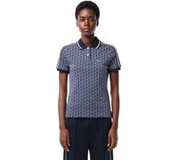 Lacoste Women's Monogram Jacquard Short-Sleeve Polo Shirt Méthylène/Farine 12 (40) Female