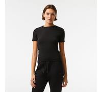 Lacoste Women's Regular Fit Crew Neck Cotton Blend T-Shirt Noir 6 (34) Female