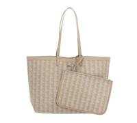 Lacoste Zely Cabas en toile enduite monogramme Taille M, beige, Sacs à main