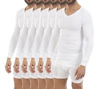 LacoteX L C T Chemise Thermique pour Homme | Chemise Manches Longues et Col Pointu Thermique | Confort et Protection Thermique Intérieure | Pack Économie 6 Unités | L101V, blanc, 3XL