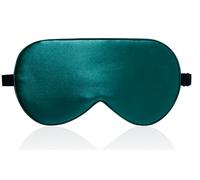LaCourse Masque de sommeil 100 % soie de mûrier de grade 6A, noir et vert | Soie naturelle des deux côtés, sangle réglable, respirante et ultra douce, pour les personnes dormant sur le côté