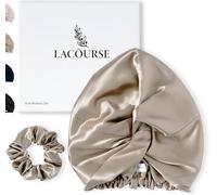 LaCourse Soie de Mûrier pour Dormir, Véritable 22 Mommes, Bonnet de Sommeil en Soie de Qualité 6A pour Cheveux Bouclés