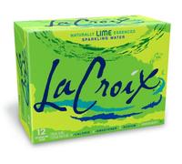 LaCroix - Eau pétillante naturel - 12 canettes x 355 ml - Sans sucres, sans calories, sans sodium (Citron vert)