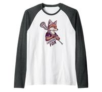 Lacrosse Fox - Mignon drôle de Renard féminin Sportif joueuse laxiste Manche Raglan