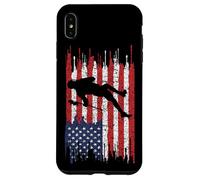 Lacrosse Player Gift Patriotic American Flag Lacrosse Coque pour iPhone XS Max