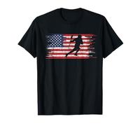 Lacrosse Player Gift Patriotic American Flag Lacrosse T-Shirt
