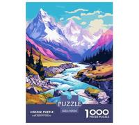 Lacs and Snowy Mountains Puzzle 1000 Pièces Educa Jouet en Bois Jeu D'Intelligence Décoration Intérieure Jeu Éduchatif Challenge Toy Adultes Et Enfants À Partir De 14 Ans 70x50cm/1000pcs