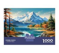 Lacs Montagnes pour Après L'école : 1000 Pièces Jeu De Puzzles en Lot Vue Lac Neige Ultra Difficult Puzzle Et Activité Fuzzle, Puzzle À La Meilleure Évaluation Éducative 52x38cm/1000pcs