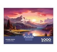 Lacs Montagnes pour Voyage : 1000 Pièces De Puzzle Carton Épais Jeu De Puzzle Lac Montagne Couch Puzzle De Détente Et Énigme De Noël, Excellent pour Les Déplacements Et Cadeaux 38x26cm/10