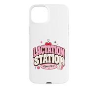 Lactation Station, Lactating Mothers Breastfeeding New Mom Coque pour iPhone 15 Plus