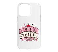 Lactation Station, Lactating Mothers Breastfeeding New Mom Coque pour iPhone 15 Pro Max