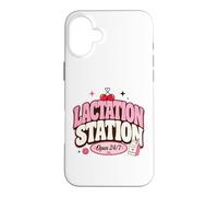 Lactation Station, Lactating Mothers Breastfeeding New Mom Coque pour iPhone 16 Plus