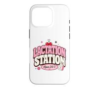 Lactation Station, Lactating Mothers Breastfeeding New Mom Coque pour iPhone 16 Pro