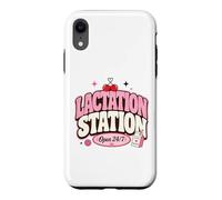 Lactation Station, Lactating Mothers Breastfeeding New Mom Coque pour iPhone XR
