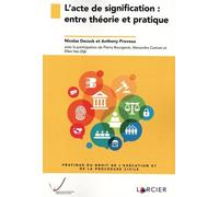 L'acte De Signification - Entre Théorie Et Pratique