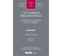 L'acte juridique irrégulier efficace Contribution à la théorie de l'acte juridique - Clément François - Lgdj - broché - Etude