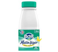 LACTEL - Lactel Matin Léger Lait Uht Bouteille 50Cl - Le choix frais et léger pour votre petit-déjeuner - 500g - Lot De 6