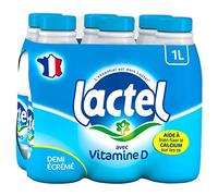 Lactel Lait Demi-Écrémé Enrichi en Vitamine D Set 6 Bouteilles 1 L