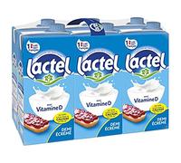 Lactel Lait Demi-Écrémé Vitamine D, 6 x 1L