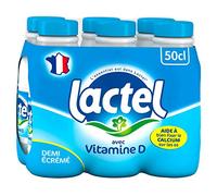 Lactel Lait Demi-Écrémé Vitamine D Lactel Bouteille, 6 x 500ml