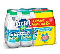 Lactel Lait Ecrémé avec Vitamine D 0%MG Pack 8x1L