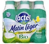 Lactel Matin Léger Sans Lactose, Bio, 6 x 1L