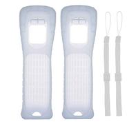 Lactivx 2X Wii Silicone Case Cover with Wrist Strap for Nintendo Wii Remote Controller(Clear)